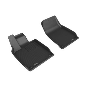 Porsche Taycan Floor Mats - Front - 3D MAXpider - Kagu - Black - `20-`23